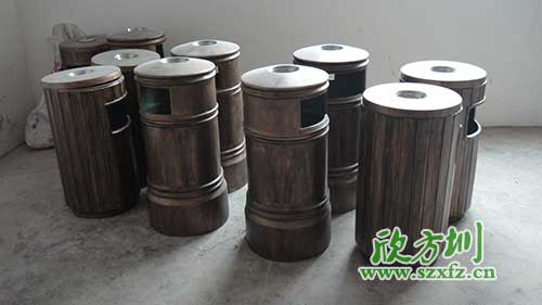  古意盎然，韶關園林仿銅玻璃鋼垃圾桶